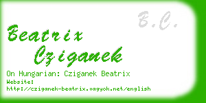 beatrix cziganek business card